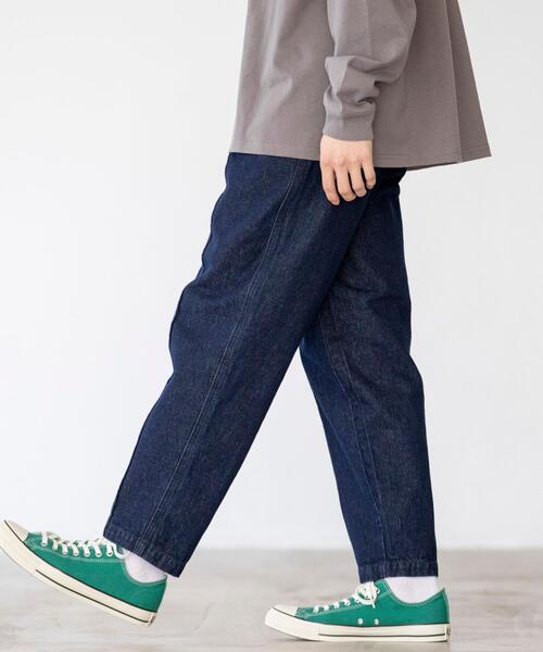 coen by Mr.SZK(コーエンバイミスタースズキ)の「センタープレスワイドテーパードデニム【coen × Mr.SZK】(デニムパンツ・メンズ・ネイビー/コバルトブルー・SMALL/MEDIUM/LARGE/X-LARGE)」の14枚目の写真