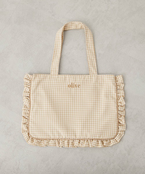 OLIVE des OLIVE(オリーブデオリーブ)の「【WEB限定カラー有】フリル横長トート(トートバッグ・レディース・ホワイト/オフホワイト/ブラック/ベージュ・FREE)」の4枚目の写真