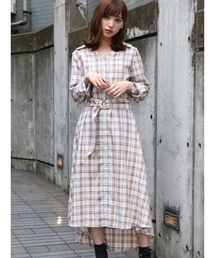 ブランド古着 Dazzlin ダズリン レディース のシャツワンピース ホワイト 白色系 チェック柄 古着通販 Zozoused