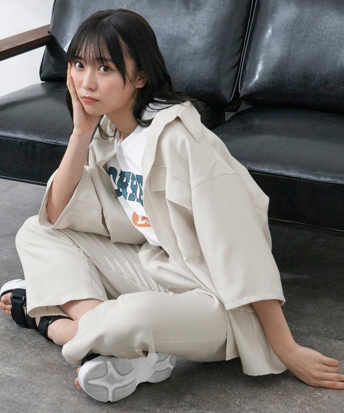 PairPair（ペアペア）の「ドライオックスリラックスシャツ（ユニセックス/セットアップ）（シャツ/ブラウス・レディース・ブルーグリーン/アイボリー/ブラウン・MEDIUM/LARGE）」の10枚目の写真