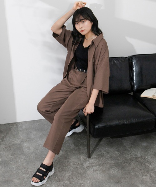 PairPair（ペアペア）の「ドライオックスリラックスシャツ（ユニセックス/セットアップ）（シャツ/ブラウス・レディース・ブルーグリーン/アイボリー/ブラウン・MEDIUM/LARGE）」の21枚目の写真