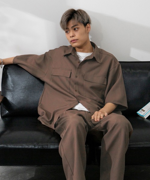 PairPair（ペアペア）の「ドライオックスリラックスシャツ（ユニセックス/セットアップ）（シャツ/ブラウス・レディース・ブルーグリーン/アイボリー/ブラウン・MEDIUM/LARGE）」の20枚目の写真