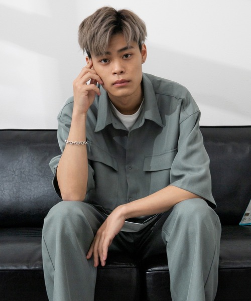 PairPair（ペアペア）の「ドライオックスリラックスシャツ（ユニセックス/セットアップ）（シャツ/ブラウス・レディース・ブルーグリーン/アイボリー/ブラウン・MEDIUM/LARGE）」の14枚目の写真