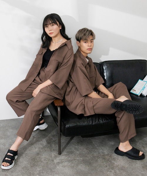 PairPair（ペアペア）の「ドライオックスリラックスシャツ（ユニセックス/セットアップ）（シャツ/ブラウス・レディース・ブルーグリーン/アイボリー/ブラウン・MEDIUM/LARGE）」の17枚目の写真