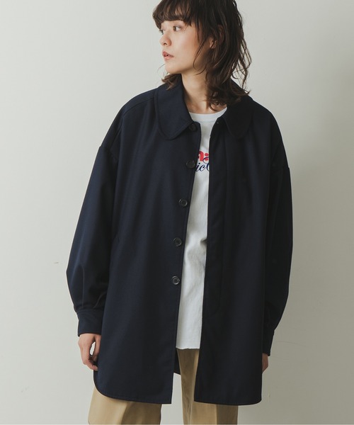 kha:ki(カーキ)の「「KHA:KI / カーキ」ワイドカラーオーバージャケット(ダウンジャケット/コート・レディース・ブラウン/カーキ/ダークネイビー・2/1)」の3枚目の写真