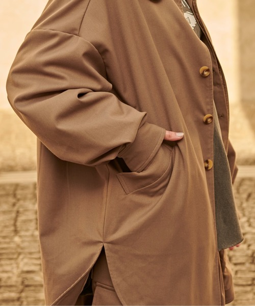 kha:ki(カーキ)の「「KHA:KI / カーキ」ワイドカラーオーバージャケット(ダウンジャケット/コート・レディース・ブラウン/カーキ/ダークネイビー・2/1)」の8枚目の写真