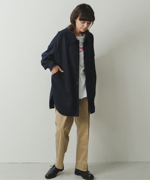 kha:ki(カーキ)の「「KHA:KI / カーキ」ワイドカラーオーバージャケット(ダウンジャケット/コート・レディース・ブラウン/カーキ/ダークネイビー・2/1)」の9枚目の写真