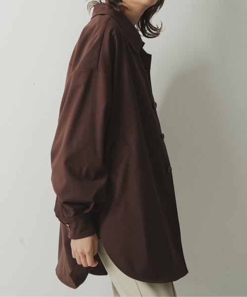 kha:ki(カーキ)の「「KHA:KI / カーキ」ワイドカラーオーバージャケット(ダウンジャケット/コート・レディース・ブラウン/カーキ/ダークネイビー・2/1)」の16枚目の写真