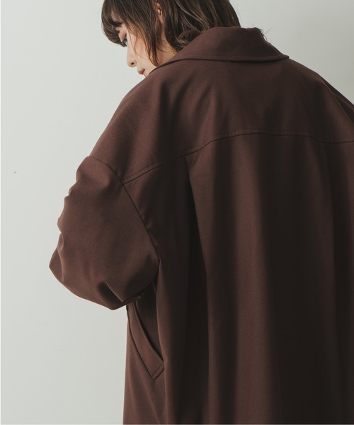 kha:ki(カーキ)の「「KHA:KI / カーキ」ワイドカラーオーバージャケット(ダウンジャケット/コート・レディース・ブラウン/カーキ/ダークネイビー・2/1)」の19枚目の写真