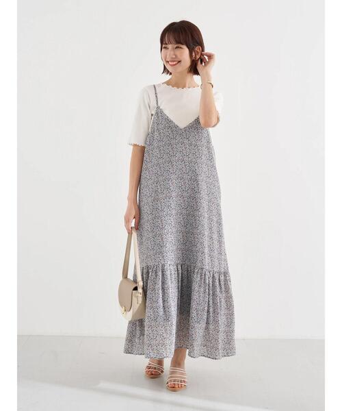 earth music&ecology（アースミュージックアンドエコロジー）の「切り替えキャミワンピース　＊（ワンピース・レディース・ブラック/ブラック系その他/サックスブルー系1・FREE）」の15枚目の写真