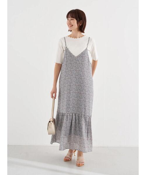 earth music&ecology（アースミュージックアンドエコロジー）の「切り替えキャミワンピース　＊（ワンピース・レディース・ブラック/ブラック系その他/サックスブルー系1・FREE）」の16枚目の写真