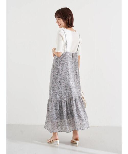 earth music&ecology（アースミュージックアンドエコロジー）の「切り替えキャミワンピース　＊（ワンピース・レディース・ブラック/ブラック系その他/サックスブルー系1・FREE）」の18枚目の写真