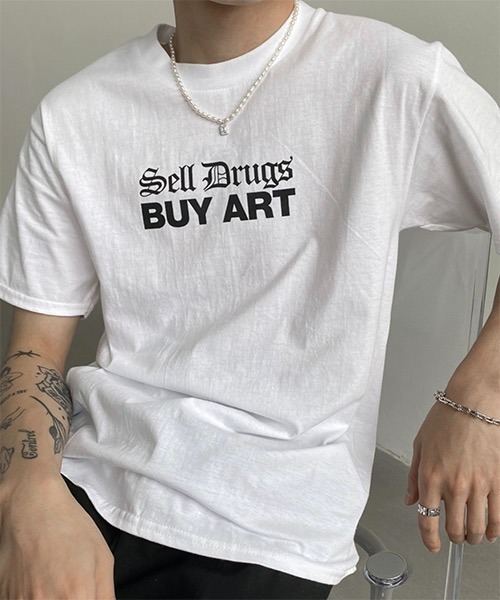 WESTBOY(ウエストボーイ)の「【WB ORIGINALS】Black Letter Printed Drop Shoulder T-shirt WO21S504TP(Tシャツ/カットソー・メンズ・ホワイト/ブラック・M/L/XL)」の7枚目の写真