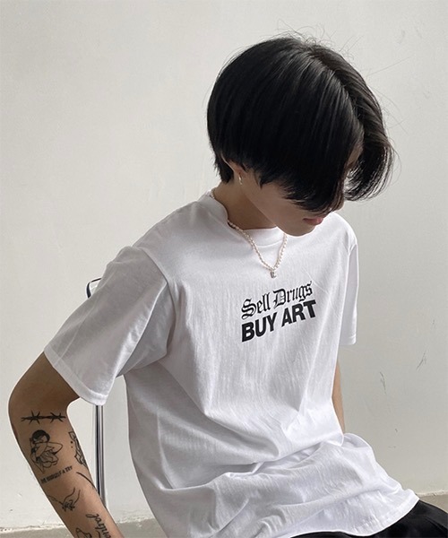 WESTBOY(ウエストボーイ)の「【WB ORIGINALS】Black Letter Printed Drop Shoulder T-shirt WO21S504TP(Tシャツ/カットソー・メンズ・ホワイト/ブラック・M/L/XL)」の3枚目の写真