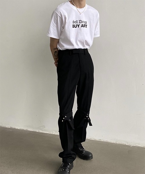 WESTBOY(ウエストボーイ)の「【WB ORIGINALS】Black Letter Printed Drop Shoulder T-shirt WO21S504TP(Tシャツ/カットソー・メンズ・ホワイト/ブラック・M/L/XL)」の5枚目の写真