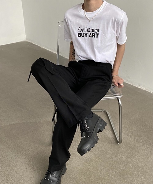 WESTBOY(ウエストボーイ)の「【WB ORIGINALS】Black Letter Printed Drop Shoulder T-shirt WO21S504TP(Tシャツ/カットソー・メンズ・ホワイト/ブラック・M/L/XL)」の9枚目の写真