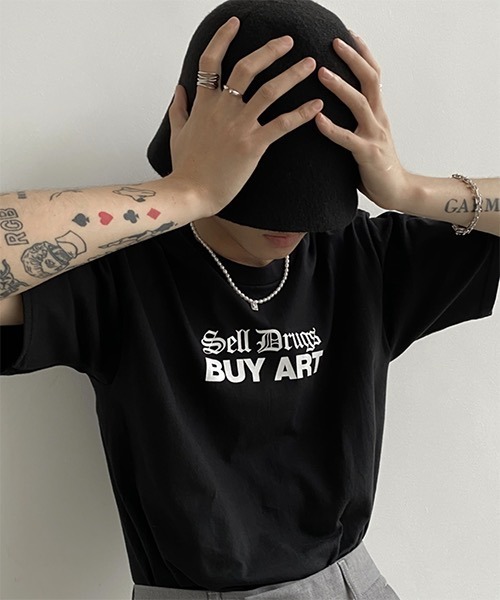 WESTBOY(ウエストボーイ)の「【WB ORIGINALS】Black Letter Printed Drop Shoulder T-shirt WO21S504TP(Tシャツ/カットソー・メンズ・ホワイト/ブラック・M/L/XL)」の4枚目の写真