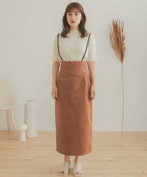 SENSE OF PLACE by URBAN RESEARCH（センスオブプレイスバイアーバンリサーチ）の「コーデュロイサスツキハイウエストスカート（スカート・レディース・ネイビー/オレンジ/ライトベージュ/キャメル・MEDIUM/SMALL）」の8枚目の写真