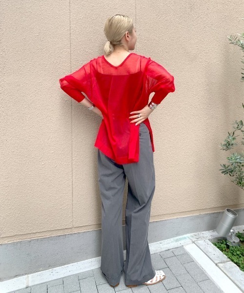 SHENERY（シーナリー）の「センタープレスタックパンツ（その他パンツ・レディース・グレー/ピンク・38/36）」の4枚目の写真