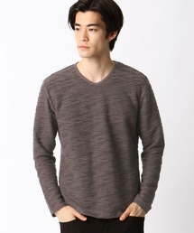 NICOLE CLUB FOR MEN | ウェーブブリスタージャカードＶネックプルオーバー(Tシャツ/カットソー)