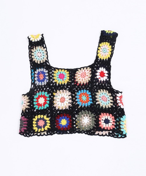 WC（ダブル シー）の「クロシェニットベスト（ベスト・レディース・アイボリー/ブラック・FREE）」の7枚目の写真