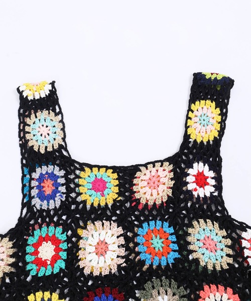 WC（ダブル シー）の「クロシェニットベスト（ベスト・レディース・アイボリー/ブラック・FREE）」の6枚目の写真