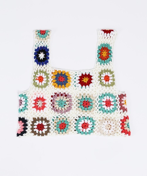 WC（ダブル シー）の「クロシェニットベスト（ベスト・レディース・アイボリー/ブラック・FREE）」の17枚目の写真