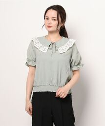 ehka sopo | オーガンジー刺繍衿ブラウス(シャツ/ブラウス)