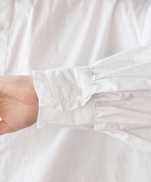 ROPE' PICNIC(ロペピクニック)の「フリルバンドカラーシャツ(シャツ/ブラウス・レディース・ブラック/ホワイト/ホワイト系その他/サックスブルー・38)」の8枚目の写真