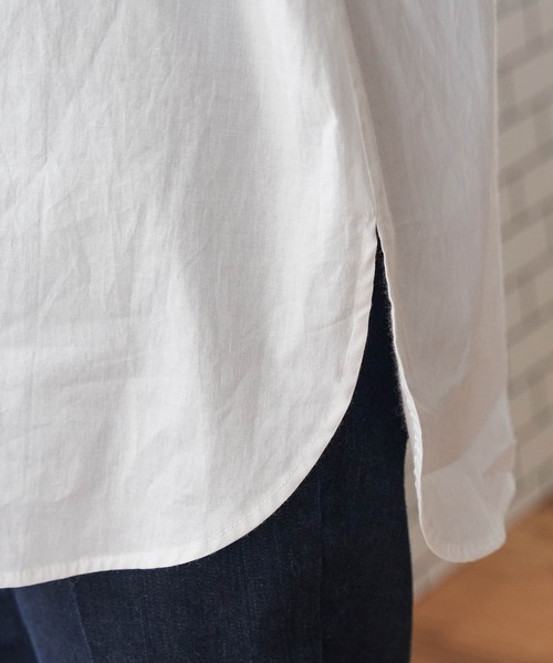 ROPE' PICNIC(ロペピクニック)の「フリルバンドカラーシャツ(シャツ/ブラウス・レディース・ブラック/ホワイト/ホワイト系その他/サックスブルー・38)」の12枚目の写真