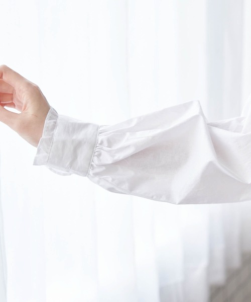 ROPE' PICNIC(ロペピクニック)の「フリルバンドカラーシャツ(シャツ/ブラウス・レディース・ブラック/ホワイト/ホワイト系その他/サックスブルー・38)」の14枚目の写真