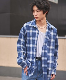 WEGO | WEGO/オンブレチェックオープンカラールーズネルシャツ(シャツ/ブラウス)