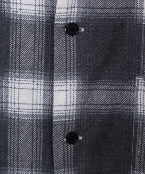 WEGO(ウィゴー)の「WEGO/オンブレチェックオープンカラールーズネルシャツ(シャツ/ブラウス・メンズ・ブラック系その他/ブルー系その他・LARGE/MEDIUM)」の21枚目の写真