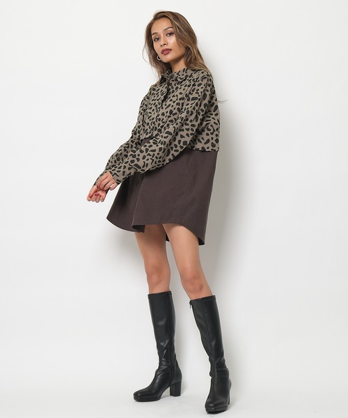 SPIRALGIRL(スパイラルガール)の「バイカラー2wayドッキングシャツ(シャツ/ブラウス・レディース・ブラック/グレー・FREE)」の19枚目の写真