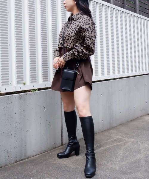 SPIRALGIRL(スパイラルガール)の「バイカラー2wayドッキングシャツ(シャツ/ブラウス・レディース・ブラック/グレー・FREE)」の15枚目の写真