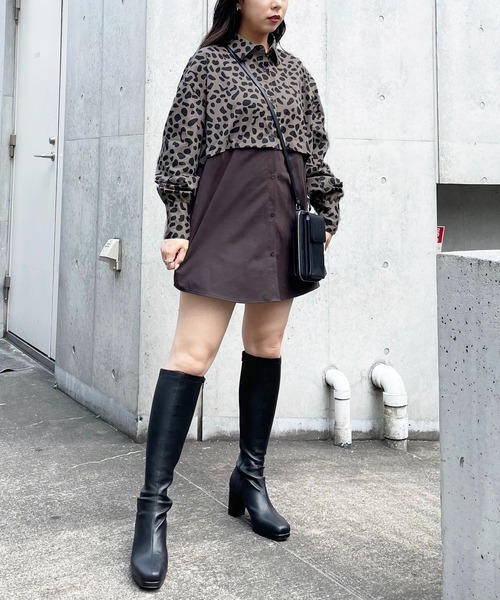 SPIRALGIRL(スパイラルガール)の「バイカラー2wayドッキングシャツ(シャツ/ブラウス・レディース・ブラック/グレー・FREE)」の17枚目の写真