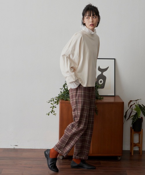 Libra Cue(リブラ キュー)の「起毛チェックテーパードパンツ(その他パンツ・レディース・ブラック/ブラウン・FREE)」の9枚目の写真