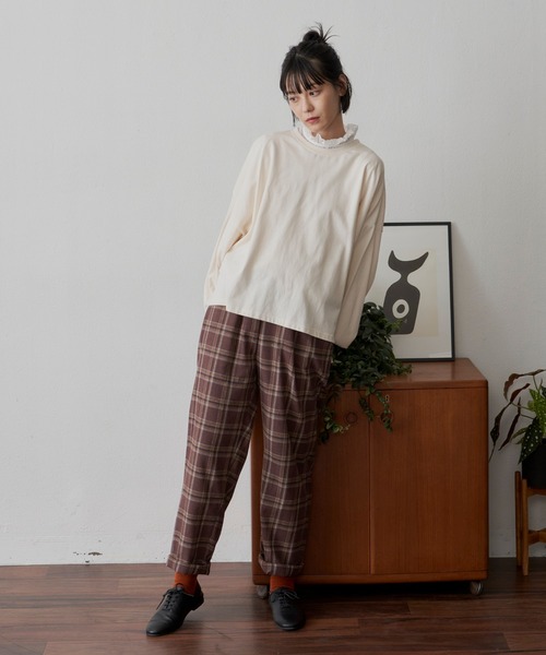 Libra Cue(リブラ キュー)の「起毛チェックテーパードパンツ(その他パンツ・レディース・ブラック/ブラウン・FREE)」の19枚目の写真