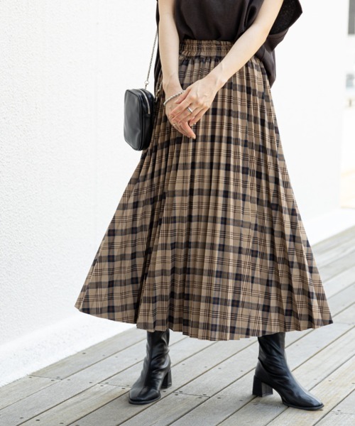 prose verse(プロズヴェール)の「チェック柄リバーシブルスカート(スカート・レディース・ベージュ/ネイビー・MEDIUM)」の1枚目の写真