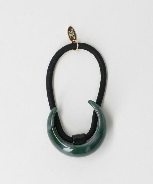 green label relaxing（グリーンレーベルリラクシング）の「マーブル ラウンド カバー ポニー ヘアゴム（ヘアゴム・レディース・ダークグリーン/ブラウン/ベージュ・FREE）」の3枚目の写真