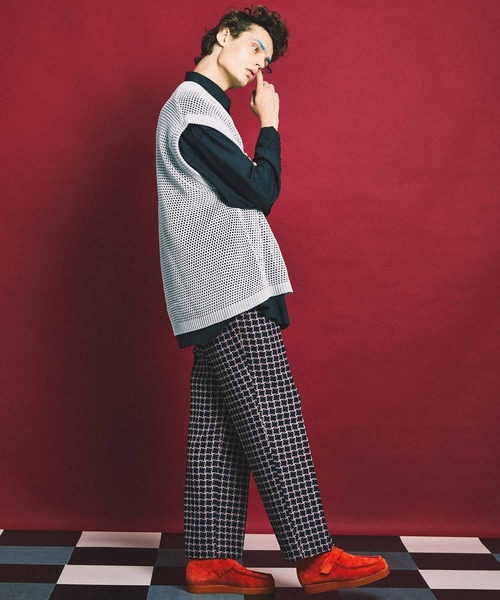 MAISON SPECIAL（メゾンスペシャル）の「《ユニセックスアイテム》ハウンドトゥースオリジナルジャガードストレートパンツ 【MAISON SPECIAL/メゾンスペシャル】（その他パンツ・メンズ・オフホワイト/ピンク・1/0/2）」の13枚目の写真