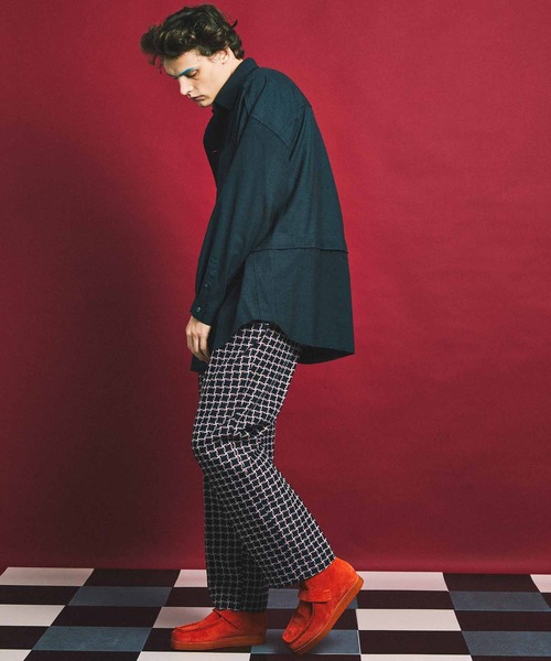 MAISON SPECIAL（メゾンスペシャル）の「《ユニセックスアイテム》ハウンドトゥースオリジナルジャガードストレートパンツ 【MAISON SPECIAL/メゾンスペシャル】（その他パンツ・メンズ・オフホワイト/ピンク・1/0/2）」の7枚目の写真