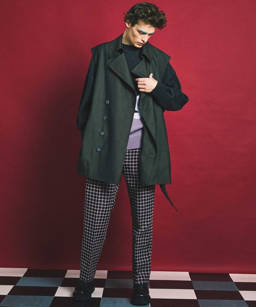 MAISON SPECIAL（メゾンスペシャル）の「《ユニセックスアイテム》ハウンドトゥースオリジナルジャガードストレートパンツ 【MAISON SPECIAL/メゾンスペシャル】（その他パンツ・メンズ・オフホワイト/ピンク・1/0/2）」の4枚目の写真