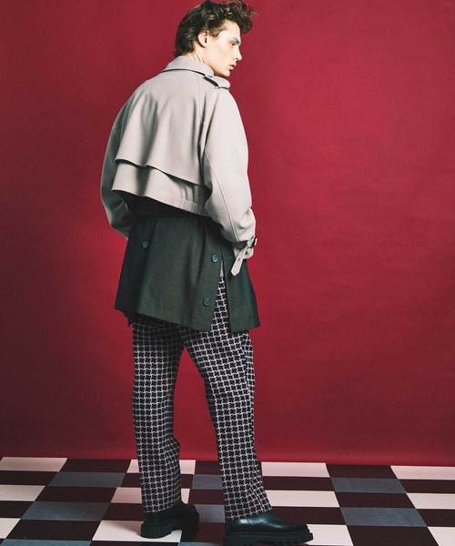 MAISON SPECIAL（メゾンスペシャル）の「《ユニセックスアイテム》ハウンドトゥースオリジナルジャガードストレートパンツ 【MAISON SPECIAL/メゾンスペシャル】（その他パンツ・メンズ・オフホワイト/ピンク・1/0/2）」の6枚目の写真