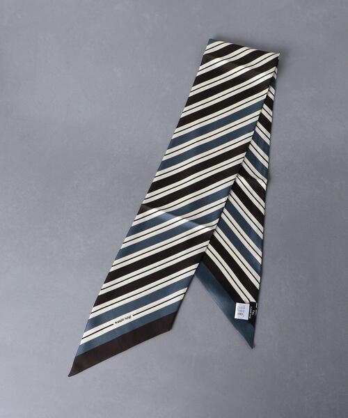 Fratelli Luigi(フラテッリルイージ)の「<Fratelli Luigi (フラテッリ ルイージ) > プリント ストライプ スカーフ(ストール/ショール・メンズ・ダークブラウン/コバルトブルー・FREE)」の2枚目の写真