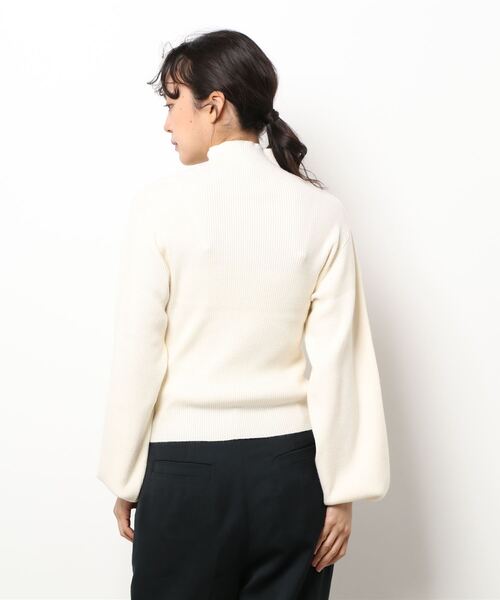 SPIRALGIRL（スパイラルガール）の「ボトルネック袖ボリュームリブニット（Tシャツ/カットソー・レディース・ベージュ/ブラック/オフホワイト・FREE）」の14枚目の写真