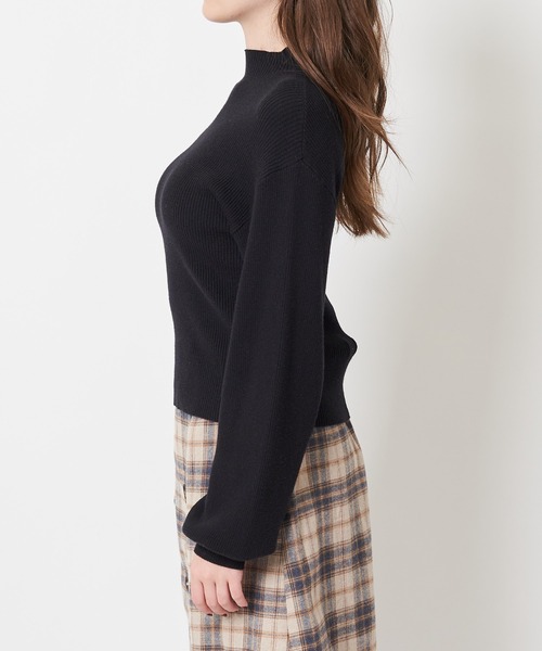 SPIRALGIRL（スパイラルガール）の「ボトルネック袖ボリュームリブニット（Tシャツ/カットソー・レディース・ベージュ/ブラック/オフホワイト・FREE）」の6枚目の写真