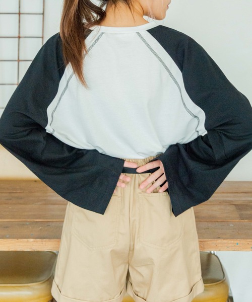 WEGO(ウィゴー)の「WEGO/ラグランワイドスリーブロンT(Tシャツ/カットソー・レディース・ブラック/ダークグリーン/グリーン/マスタード/ネイビー/ワイン/その他1・FREE)」の17枚目の写真