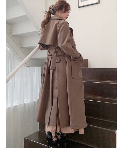 RESEXXY（リゼクシー）の「バックスリットパイピングコート（その他アウター・レディース・グレー/ベージュ/モカ・FREE）」の5枚目の写真
