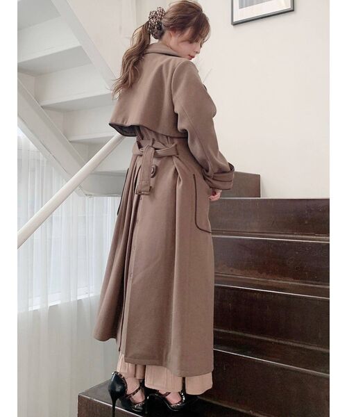 RESEXXY（リゼクシー）の「バックスリットパイピングコート（その他アウター・レディース・グレー/ベージュ/モカ・FREE）」の6枚目の写真